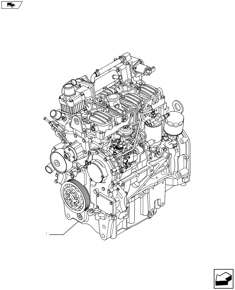 Схема запчастей Case IH F5AE5484A A002 - (10.001.01) - ENGINE ASSY (504386491) (10) - ENGINE