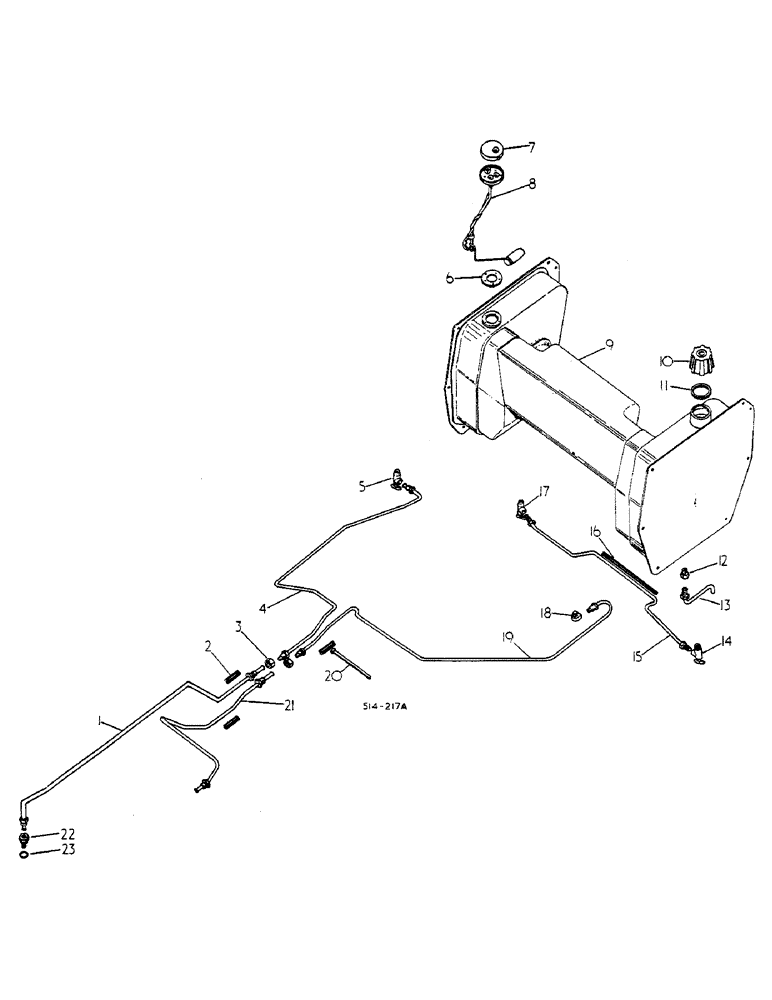 Схема запчастей Case IH 585 - (12-017) - FUEL TANK SUPPORTS AND PIPING Power