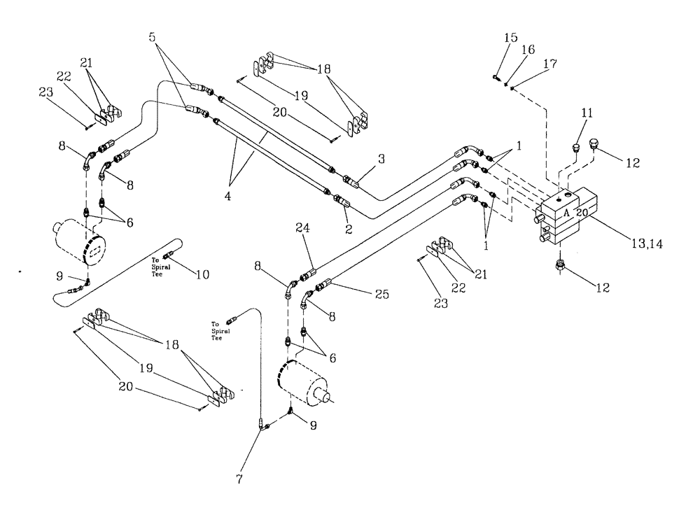 Схема запчастей Case IH 7700 - (B09[10]) - HYDRAULIC CIRCUIT {SIDETRIM KNIVES} Hydraulic Components & Circuits