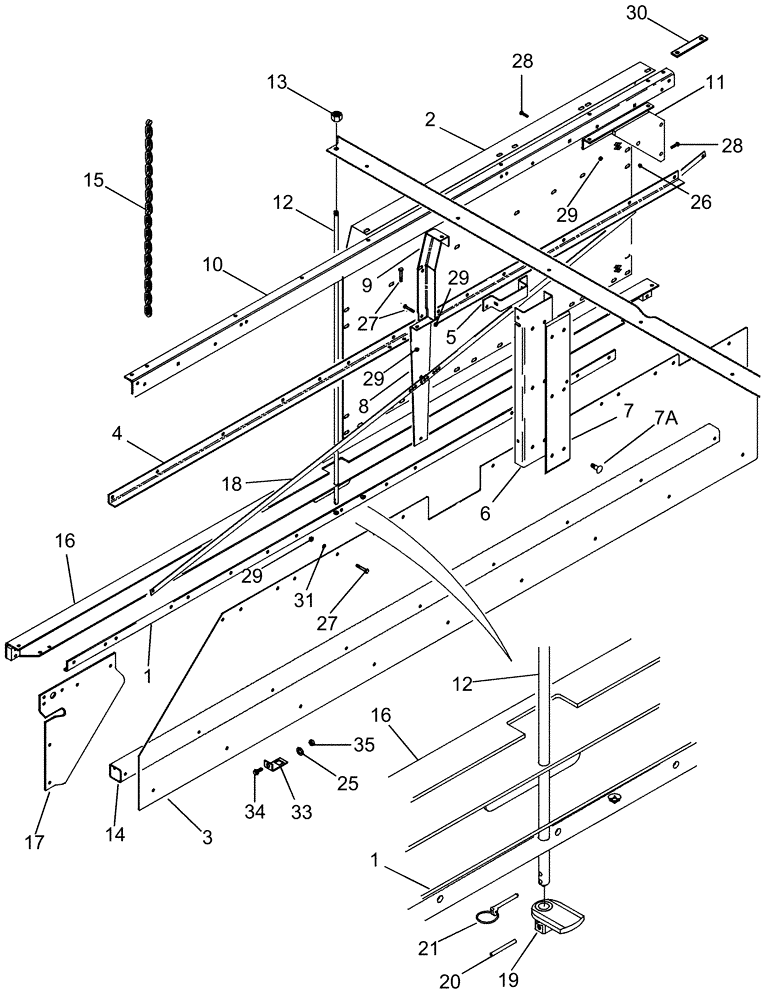 Схема запчастей Case IH 420 - (09D-05) - LID - BASKET - LEFT HAND WALL (16) - BASKET