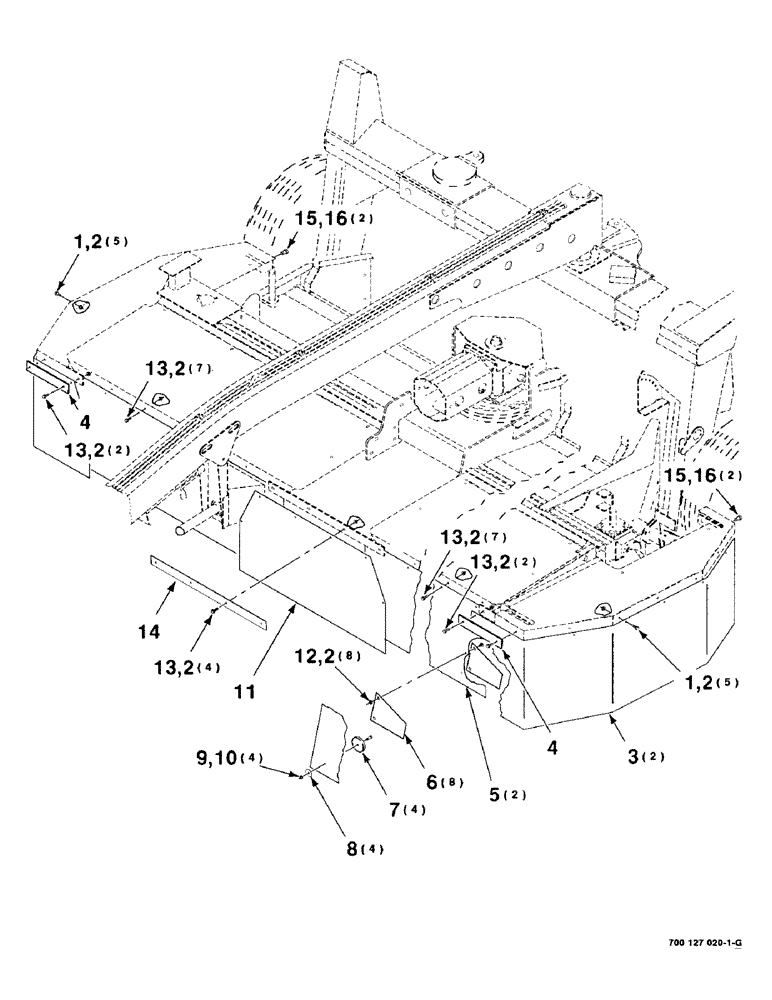 Схема запчастей Case IH 8312 - (7-26) - CURTAIN ASSEMBLY (90) - PLATFORM, CAB, BODYWORK AND DECALS