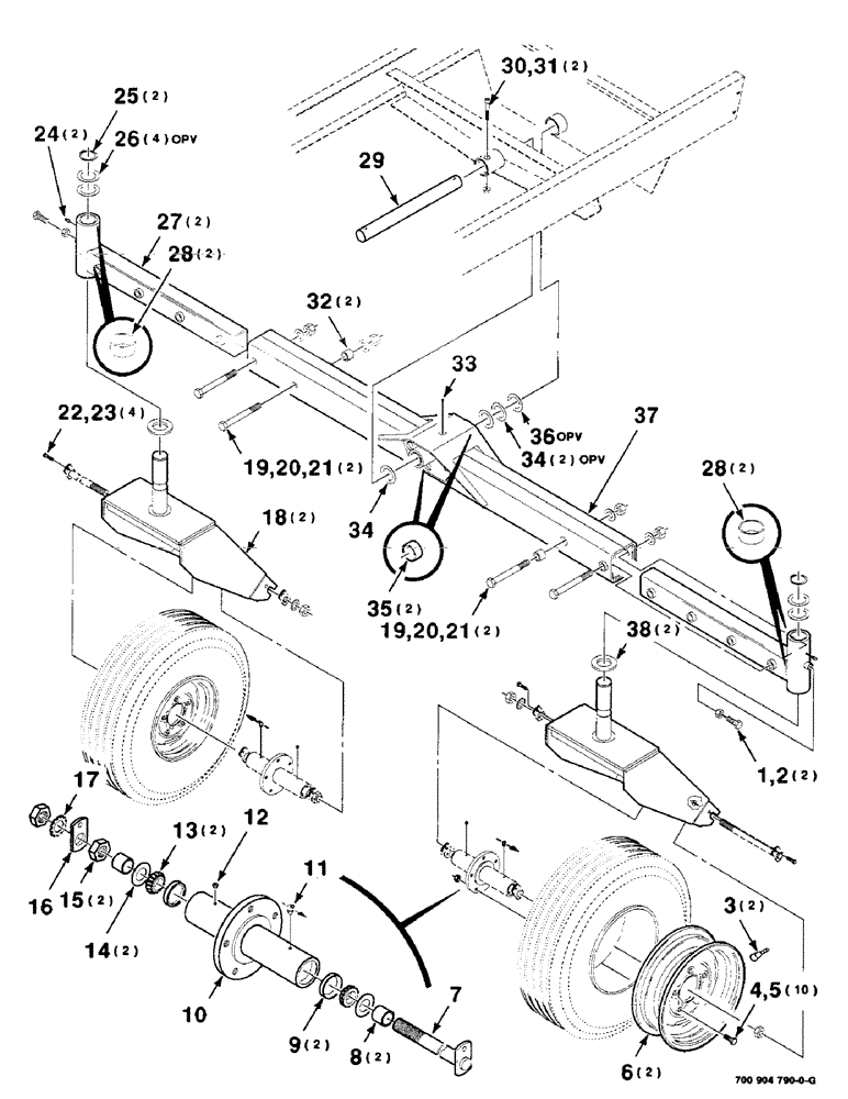 Схема запчастей Case IH 8825 - (07-40) - TAIL WHEEL ASSEMBLY, FLOTATION (09) - CHASSIS