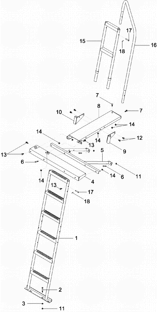 Схема запчастей Case IH 620 - (09F-10) - STEPS LADDERS - BASKET LID - 6 ROW NARROW AND 4 ROW WIDE (12) - CHASSIS