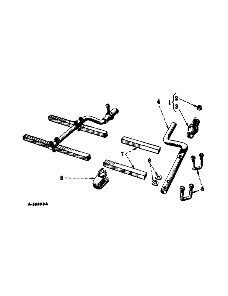 Схема запчастей Case IH 452 - (T-17) - TOOL BAR AND CLAMP, FRONT SECTION 