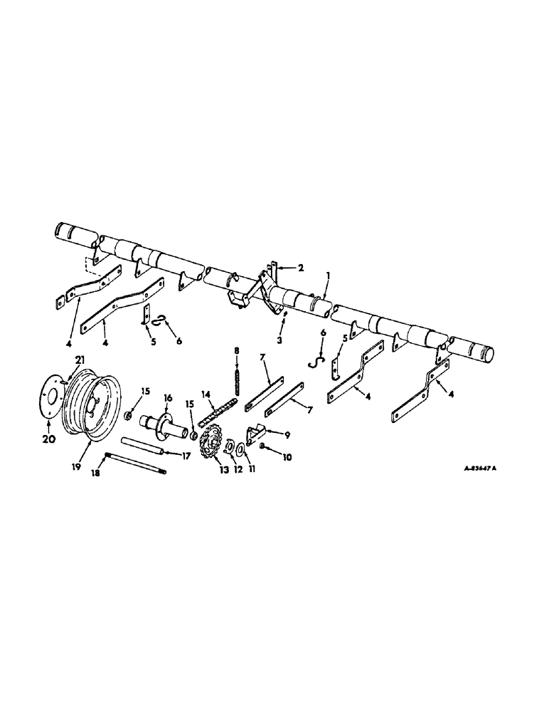 Схема запчастей Case IH 58-SERIES - (P-14) - FRAME AND WHEEL, FOR 4 AND 6-ROW PLANTERS 