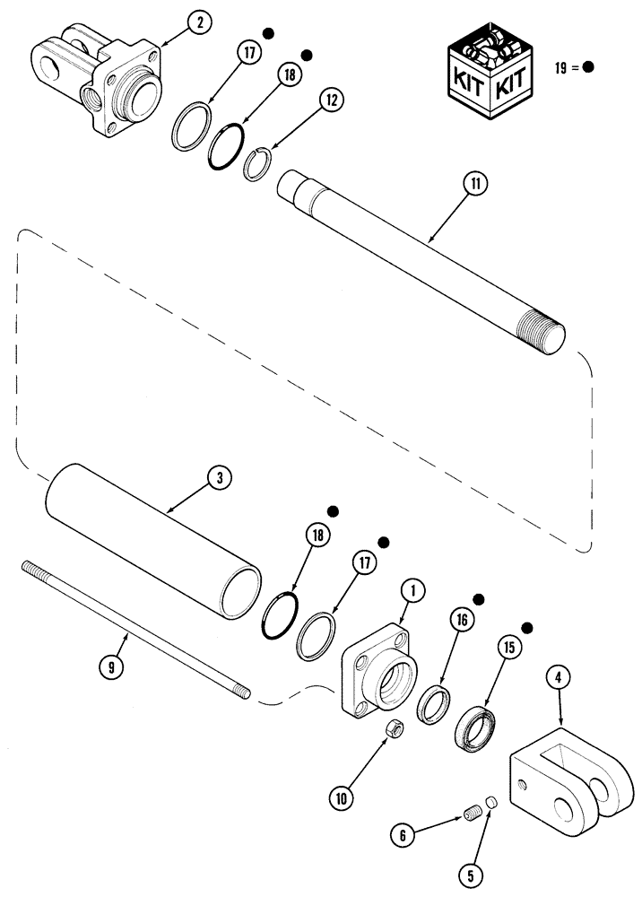 Схема запчастей Case IH 5400 - (8-10) - MARKER LIFT CYLINDER, 414701A1, 15 FOOT DRILL (2ND DATE RANGE) (08) - HYDRAULICS