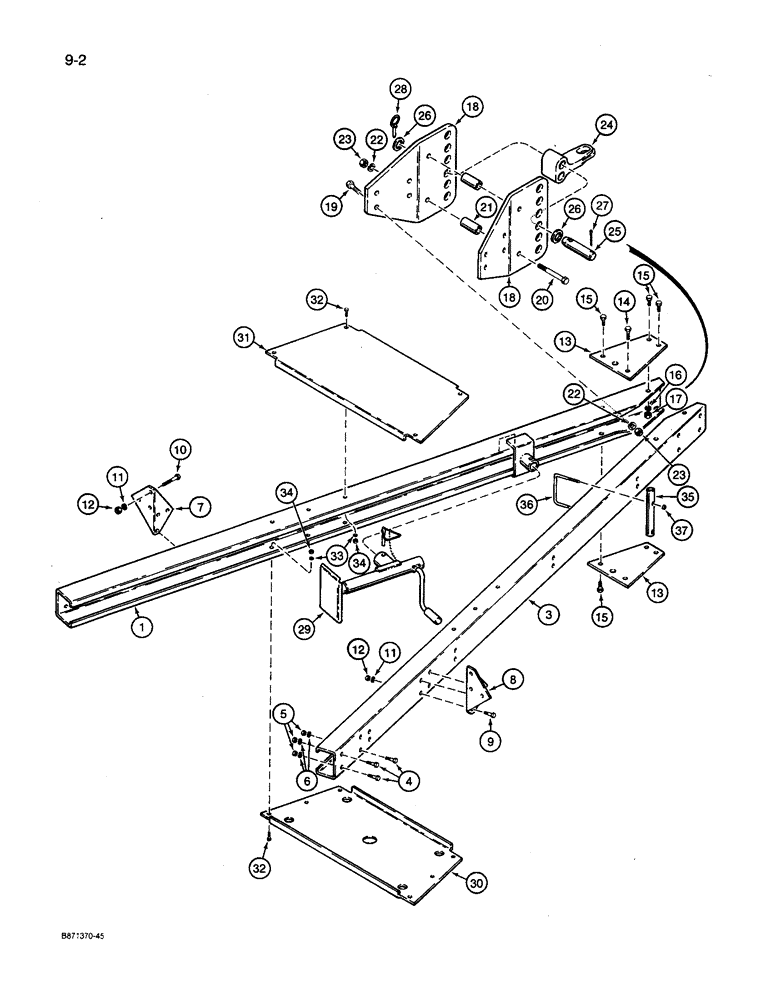 Схема запчастей Case IH 8600 - (9-002) - HITCH AND RELATED PARTS (09) - CHASSIS/ATTACHMENTS