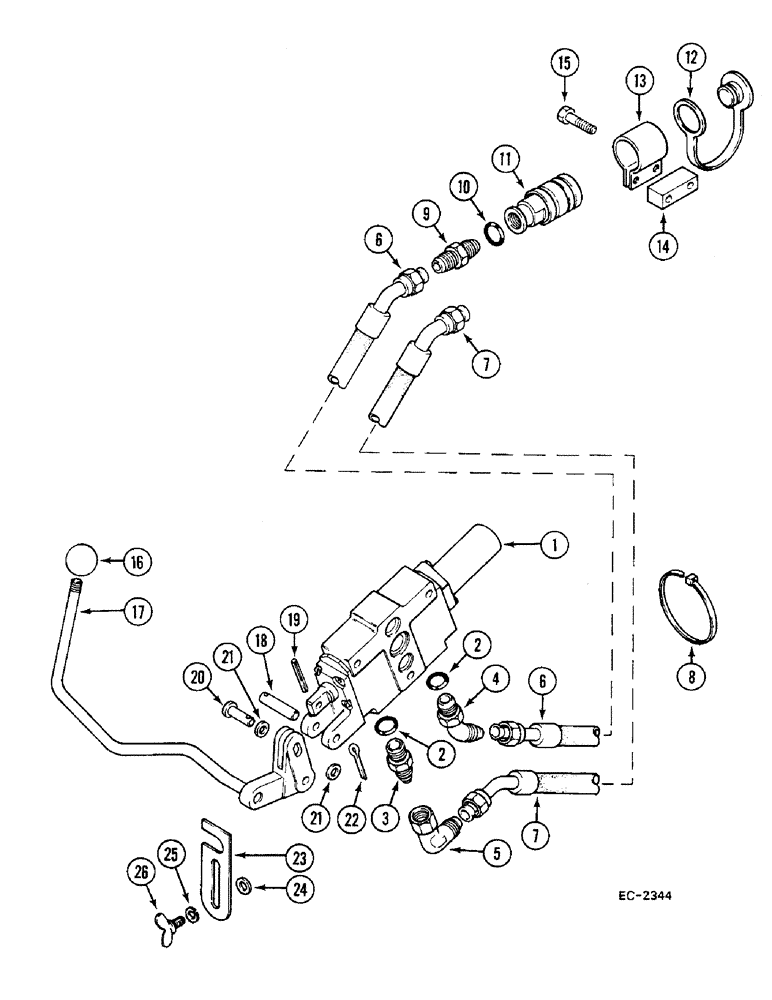 Схема запчастей Case IH 685 - (8-584) - AUXILIARY VALVES "BOSCH" - SECOND BANK (08) - HYDRAULICS