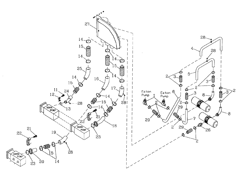 Схема запчастей Case IH 7700 - (B06[04]) - HYDRAULIC SUCTION LINES {DENISON} Hydraulic Components & Circuits