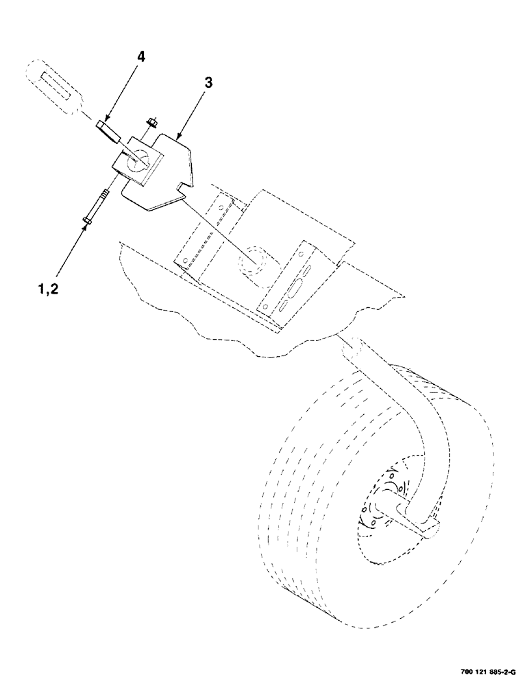 Схема запчастей Case IH 8210 - (7-28) - WHEEL MOUNTING ASSEMBLY, LEFT (58) - ATTACHMENTS/HEADERS