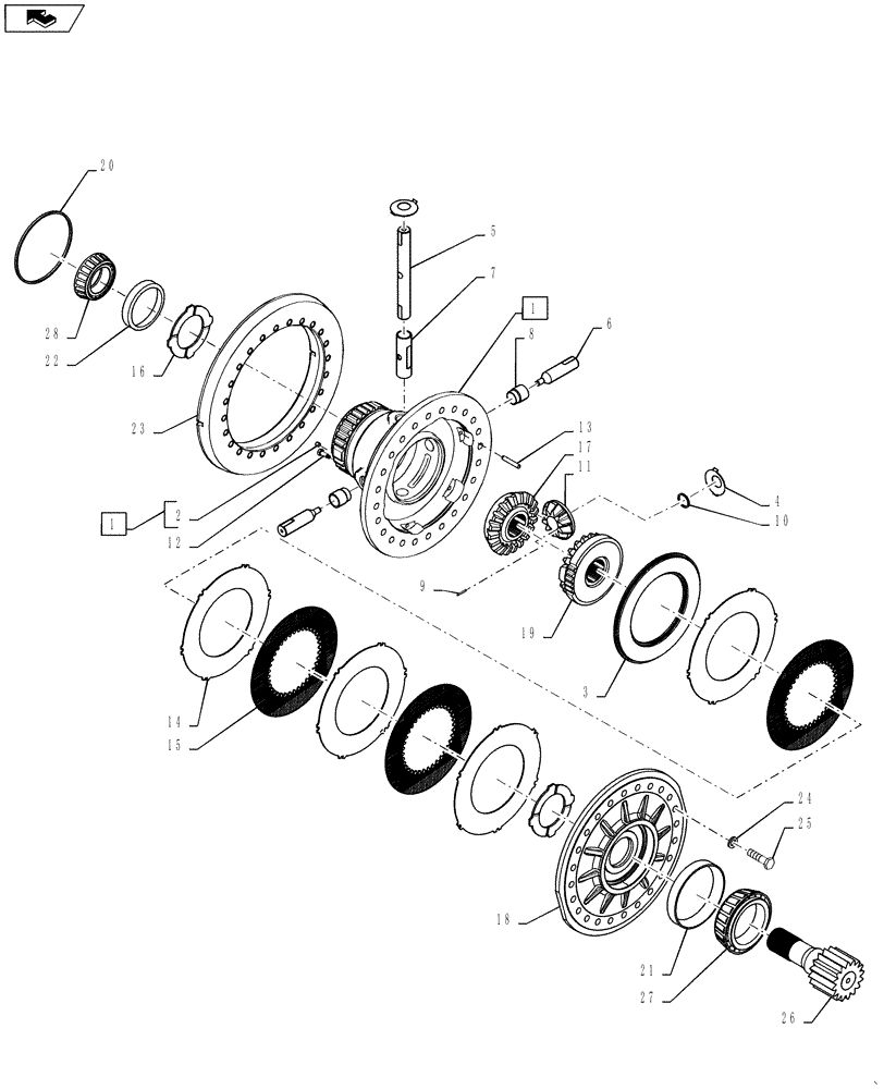 Схема запчастей Case IH STEIGER 500 - (25.100.06) - 450 SERIES AXLE - DIFFERENTIAL, WITH DIFFERENTIAL LOCKS - STEIGER 500 (25) - FRONT AXLE SYSTEM