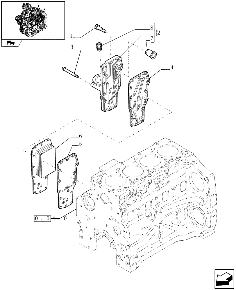 Схема запчастей Case IH FARMALL 85C - (0.31.5) - HEAT EXCHANGER - ENGINE (01) - ENGINE