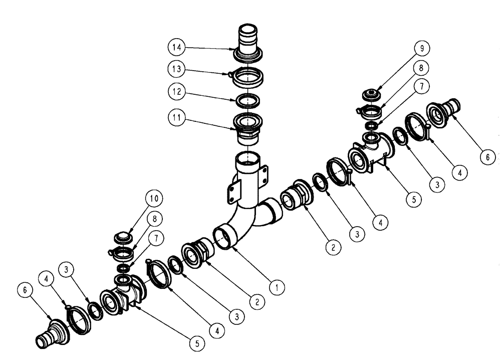 Схема запчастей Case IH SPX4410 - (09-026) - MANIFOLD GROUP, 5 AND 6 SECTION Liquid Plumbing