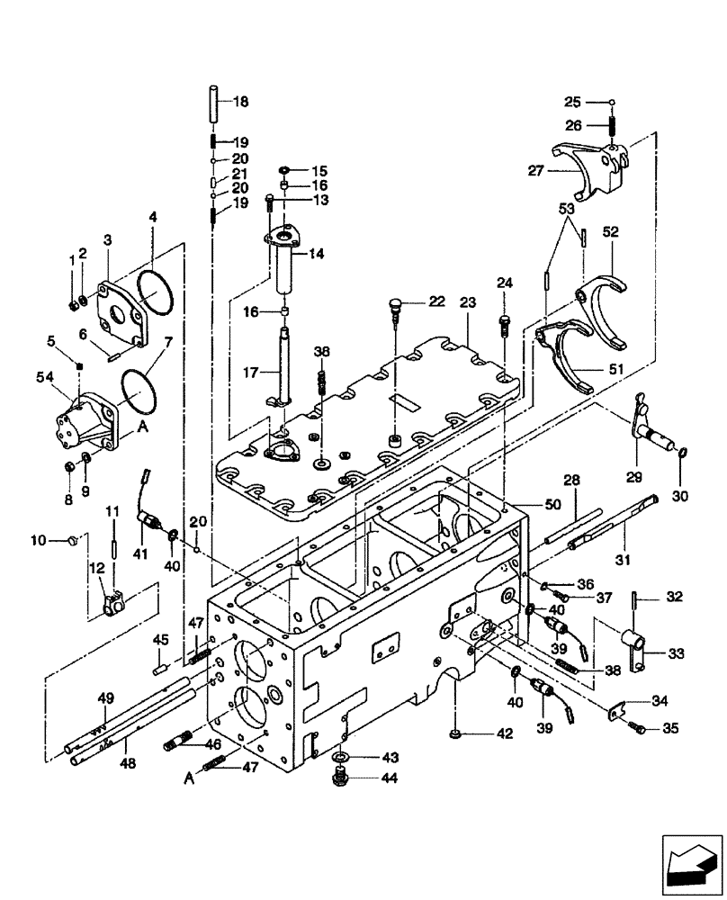 Схема запчастей Case IH FARMALL 60 - (03.03) - FRONT TRANSMISSION & SHIFT - EHSS (03) - TRANSMISSION