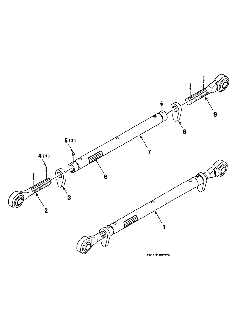 Схема запчастей Case IH 8820 - (9-126) - HEADER SUPPORT LINKAGE ASSEMBLY, UPPER, 700119760 LINK ASSEMBLY COMPLETE (58) - ATTACHMENTS/HEADERS