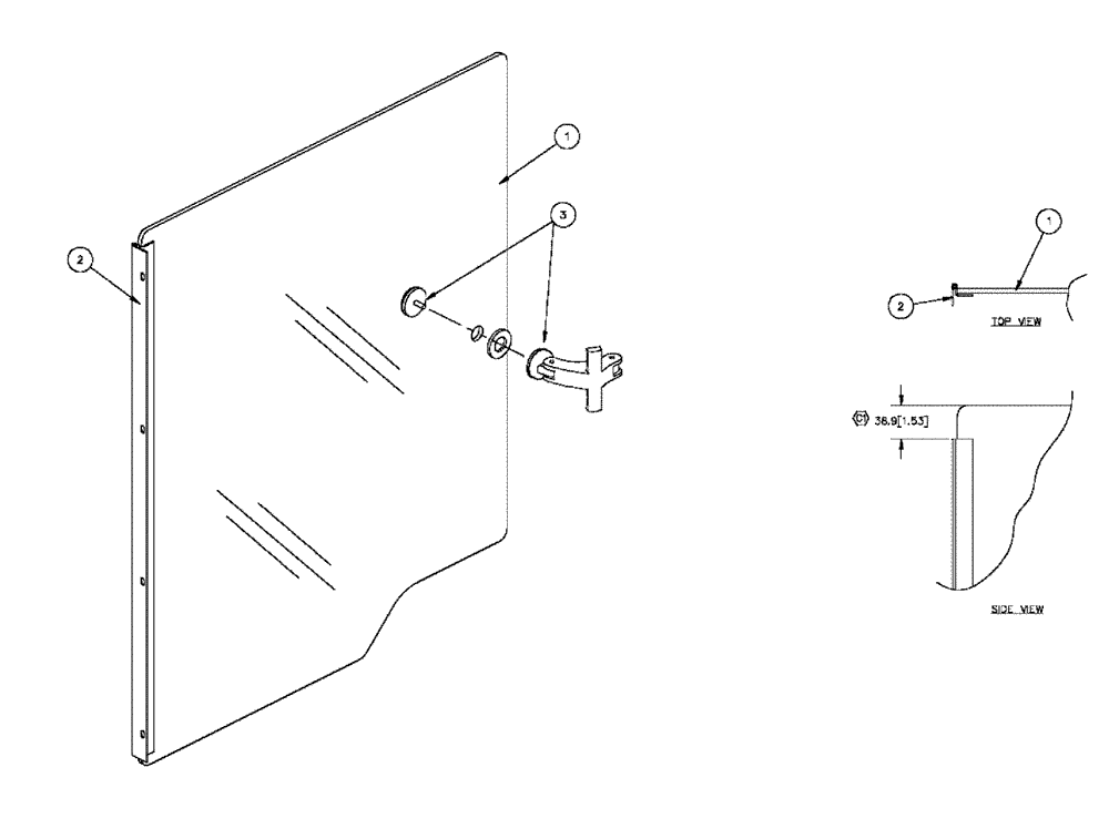 Схема запчастей Case IH FLX3300B - (01-017) - SWING-OUT WINDOW (DOOR) (10) - CAB