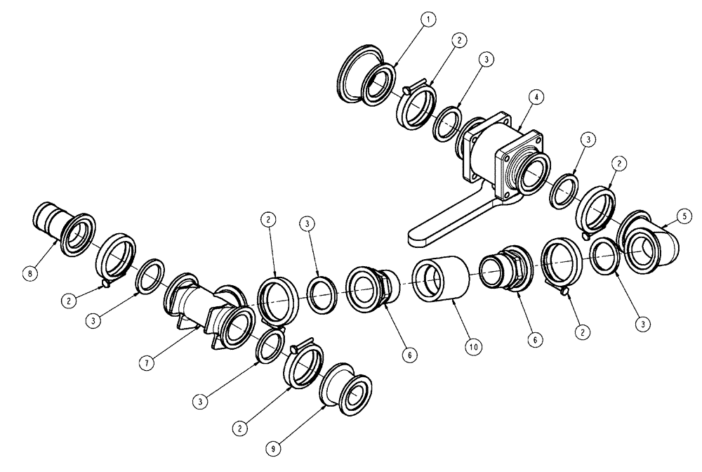 Схема запчастей Case IH SPX4410 - (09-063) - SUCTION PLUMBING, 2” Liquid Plumbing