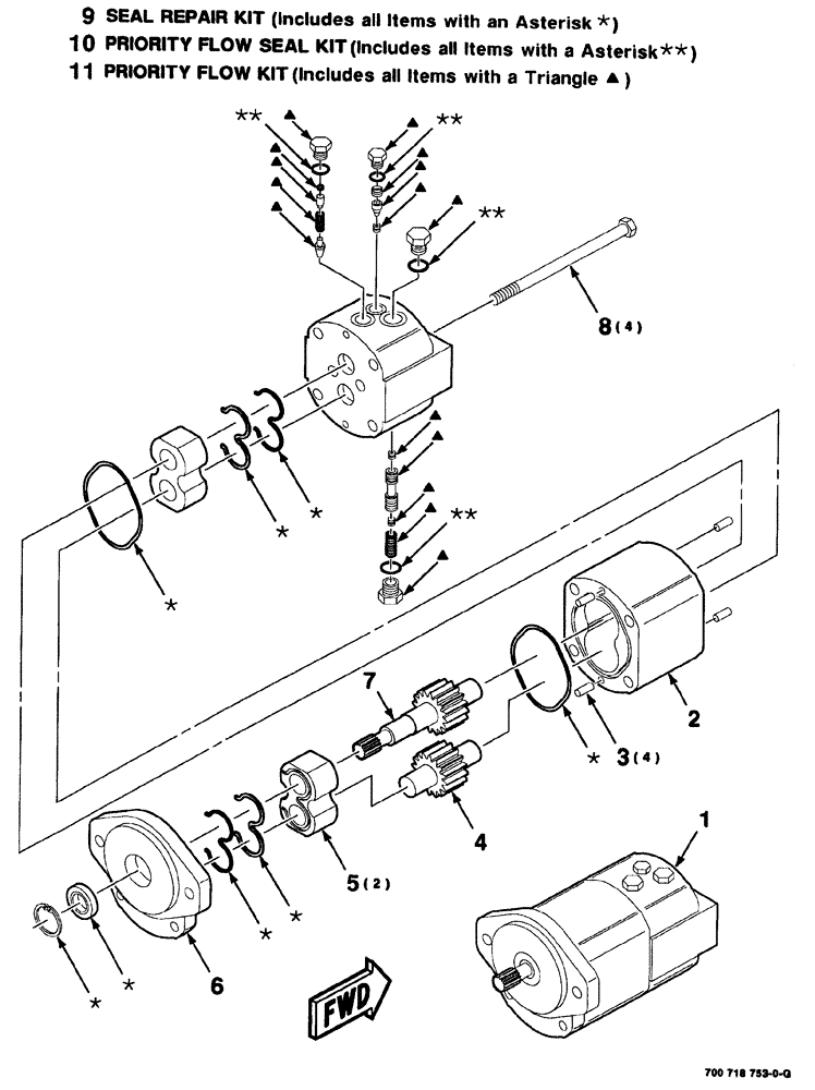 Схема запчастей Case IH 8880 - (08-006) - HYDRAULIC GEAR PUMP ASSEMBLY (35) - HYDRAULIC SYSTEMS