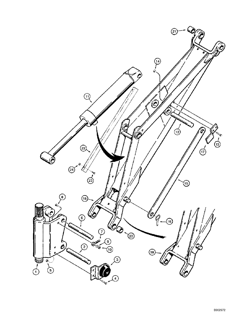 Схема запчастей Case IH 1845C - (09-70) - BACKHOE - SWING TOWER AND BOOM, D100, D100XR (NORTH AMERICA) (09) - CHASSIS/ATTACHMENTS