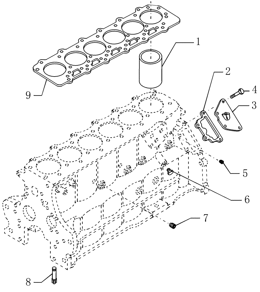 Схема запчастей Case IH WDX1701 - (063) - ENGINE, CYLINDER SLEEVES & PLUGS (10) - ENGINE