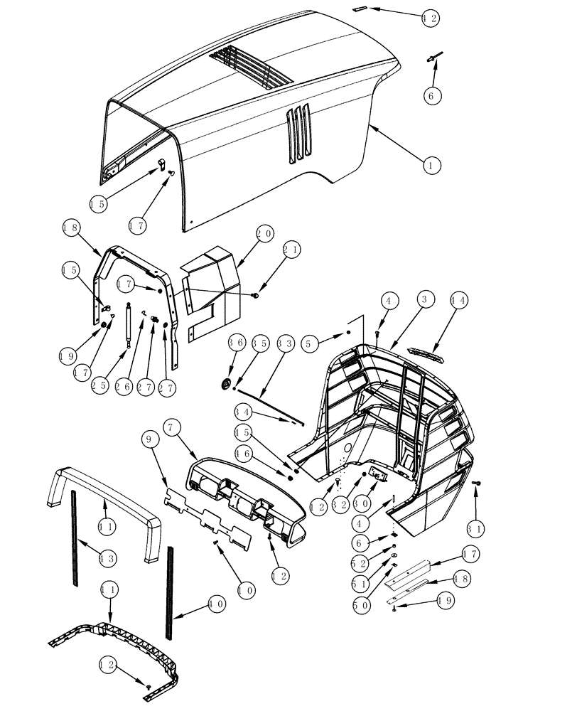 Схема запчастей Case IH MX200 - (09-09) - HOOD TILTING (09) - CHASSIS/ATTACHMENTS