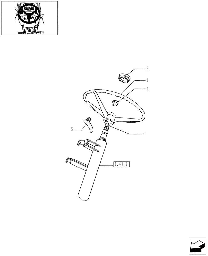 Схема запчастей Case IH JX95 - (1.63.0) - STEERING WHEEL (04) - FRONT AXLE & STEERING