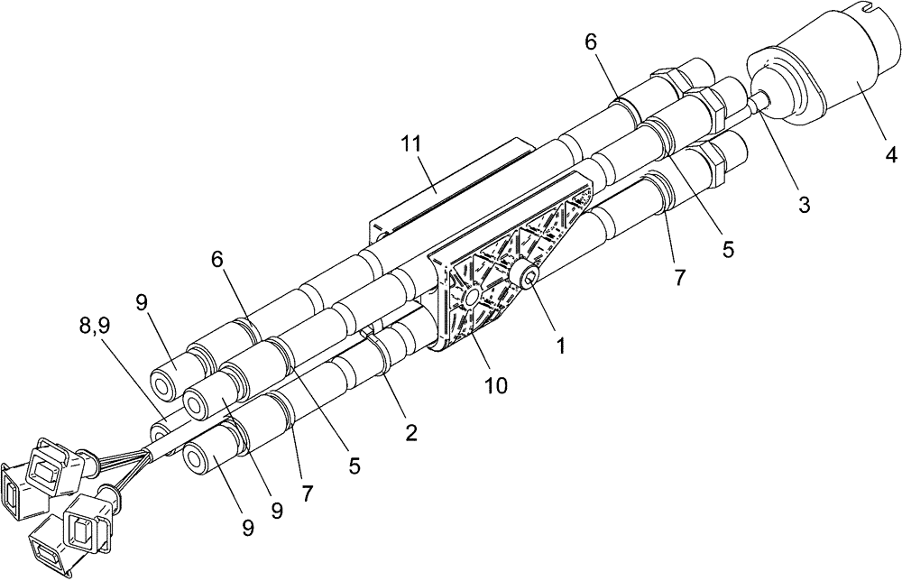 Схема запчастей Case IH LX740 - (35.310.AJ[04]) - MAIN HOSE KIT (35) - HYDRAULIC SYSTEMS