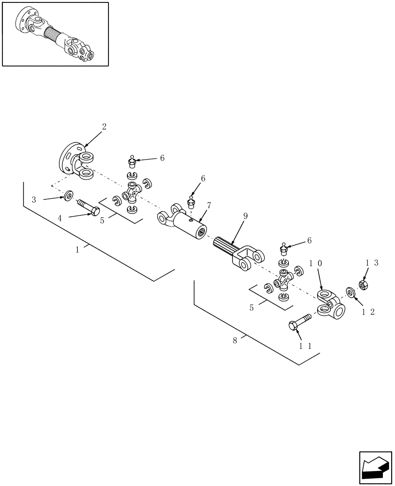 Схема запчастей Case IH DC162F - (15.05) - DRIVE SHAFT COMPONENTS - CONDITIONER (15) - CROP CONDITIONING