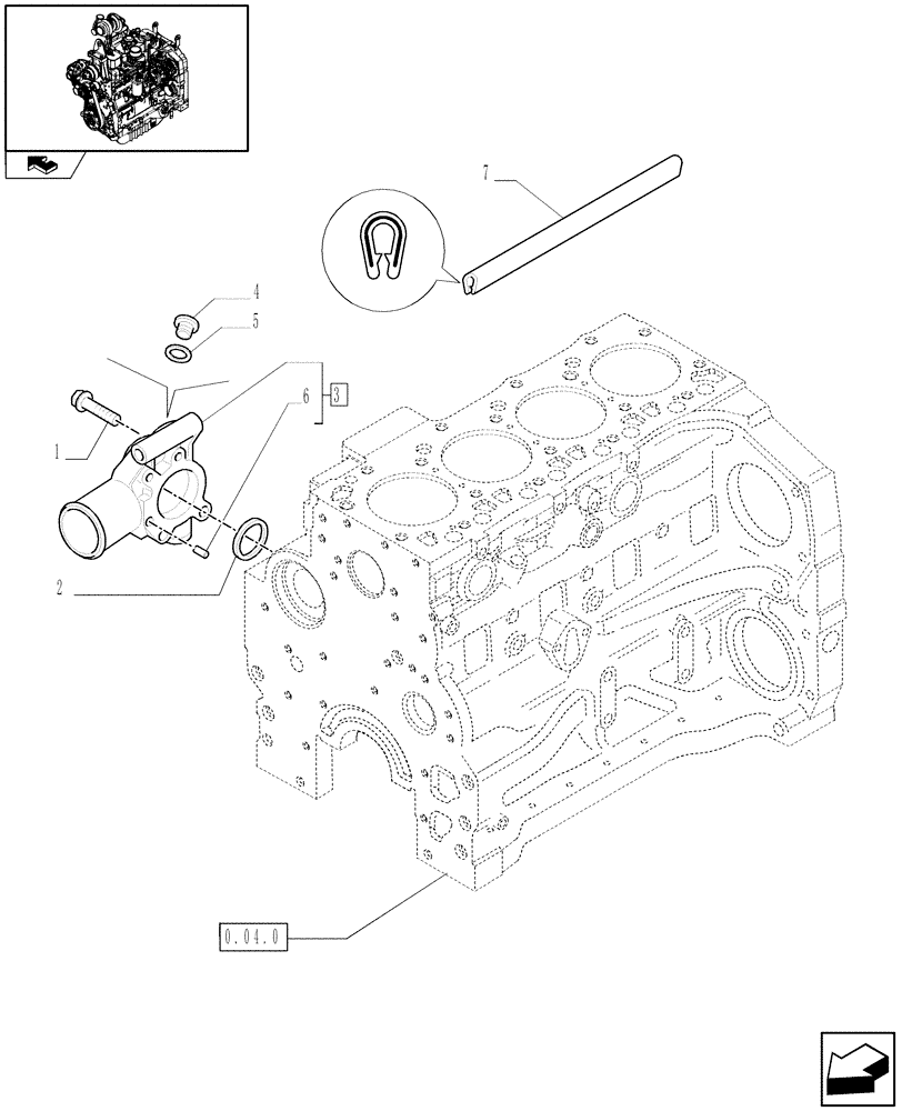 Схема запчастей Case IH FARMALL 95 - (0.32.3) - PIPING - ENGINE COOLING SYSTEM (01) - ENGINE