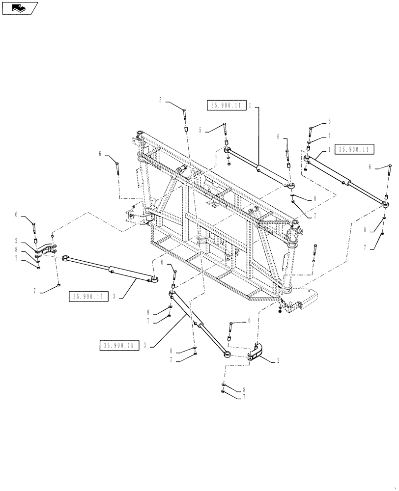 Схема запчастей Case IH 3330 - (39.105.08[01]) - PIVOT ASSEMBLY, CENTER SECTION, 90/100 (39) - FRAMES AND BALLASTING