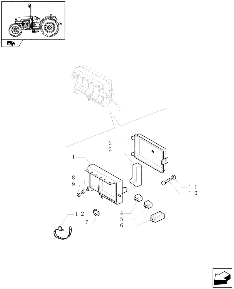 Схема запчастей Case IH FARMALL 85U - (1.75.4/ A) - FUSEBOX (06) - ELECTRICAL SYSTEMS