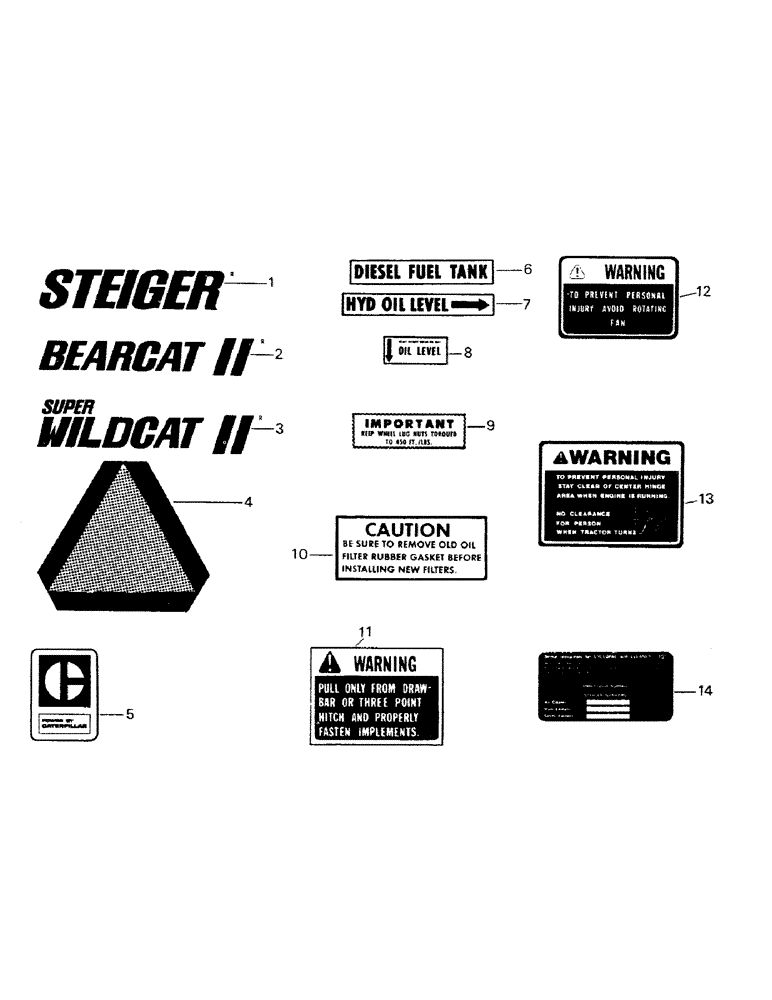 Схема запчастей Case IH STEIGER - (09-01) - DECALS - CHASSIS (13) - DECALS