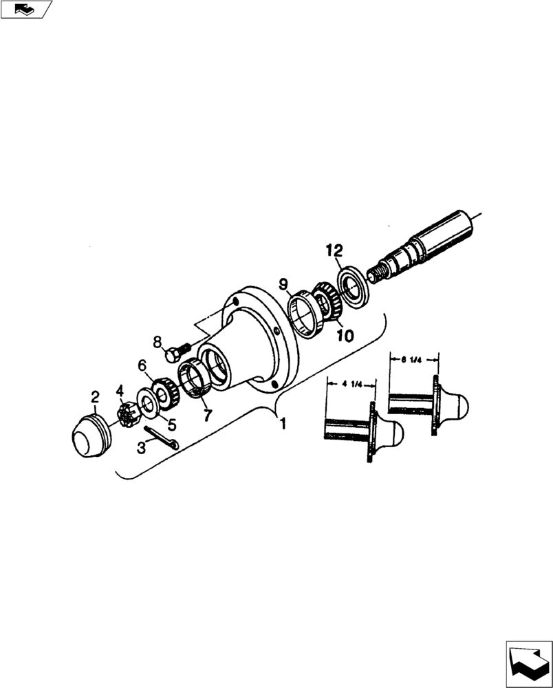 Схема запчастей Case IH TIGER - (44.100.01) - 633 HUB & SPINDLE ASSEMBLY (75) - SOIL PREPARATION