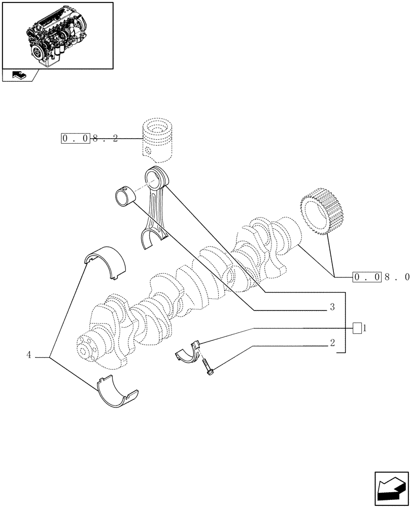 Схема запчастей Case IH F3CE0684C E002 - (0.08.1) - CONNECTING ROD (504051795) 