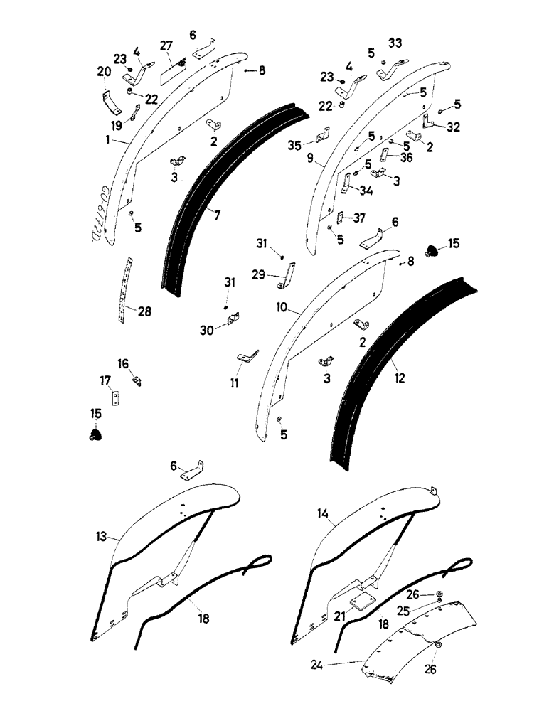 Схема запчастей Case IH 533 - (13-06) - FENDERS (05) - SUPERSTRUCTURE