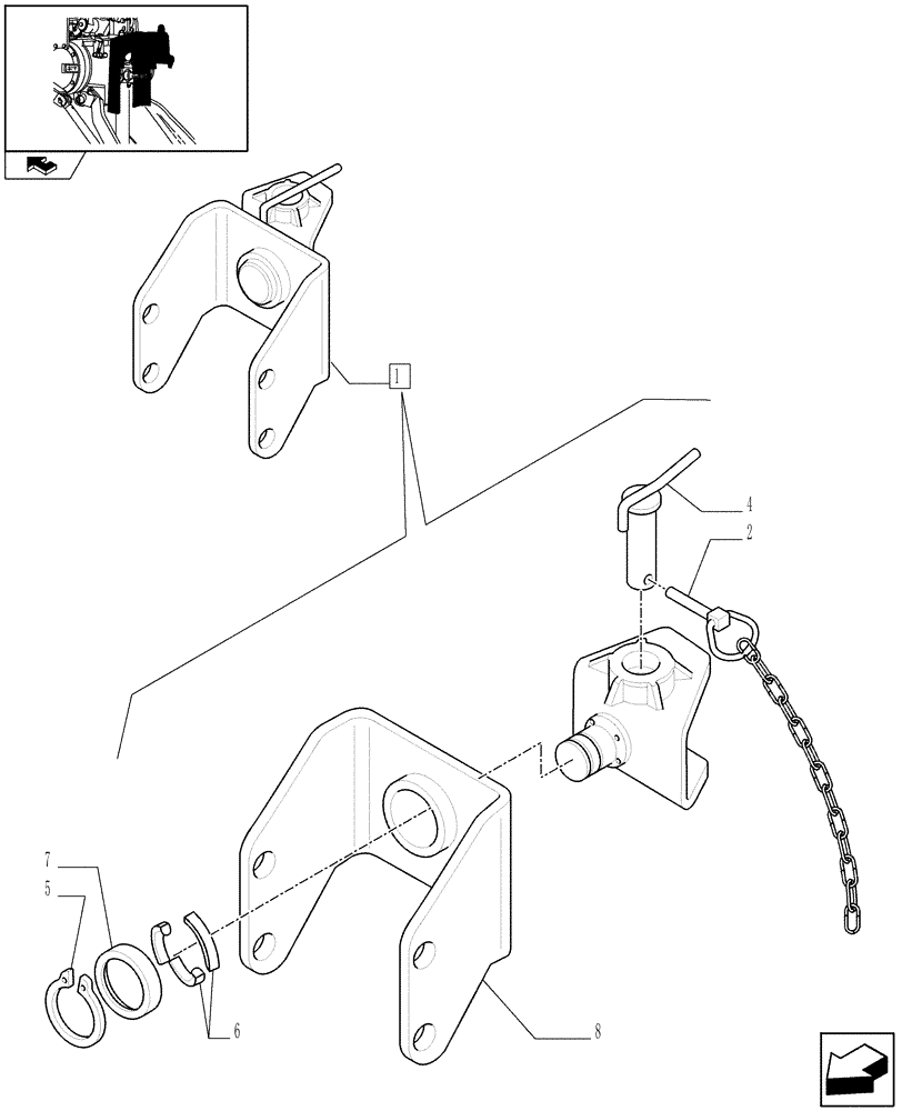 Схема запчастей Case IH FARMALL 105U - (1.89.3/02A) - TOW HOOK - BREAKDOWN (09) - IMPLEMENT LIFT