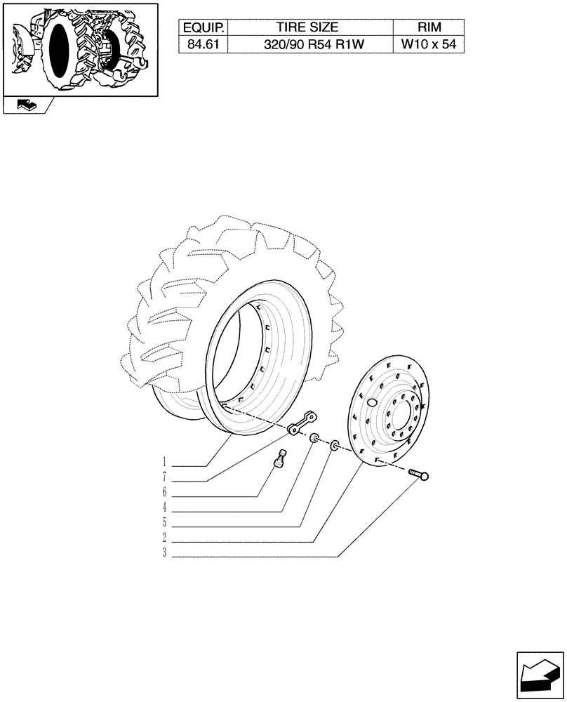 Схема запчастей Case IH PUMA 225 - (83.00[14]) - REAR WHEELS (11) - WHEELS/TRACKS