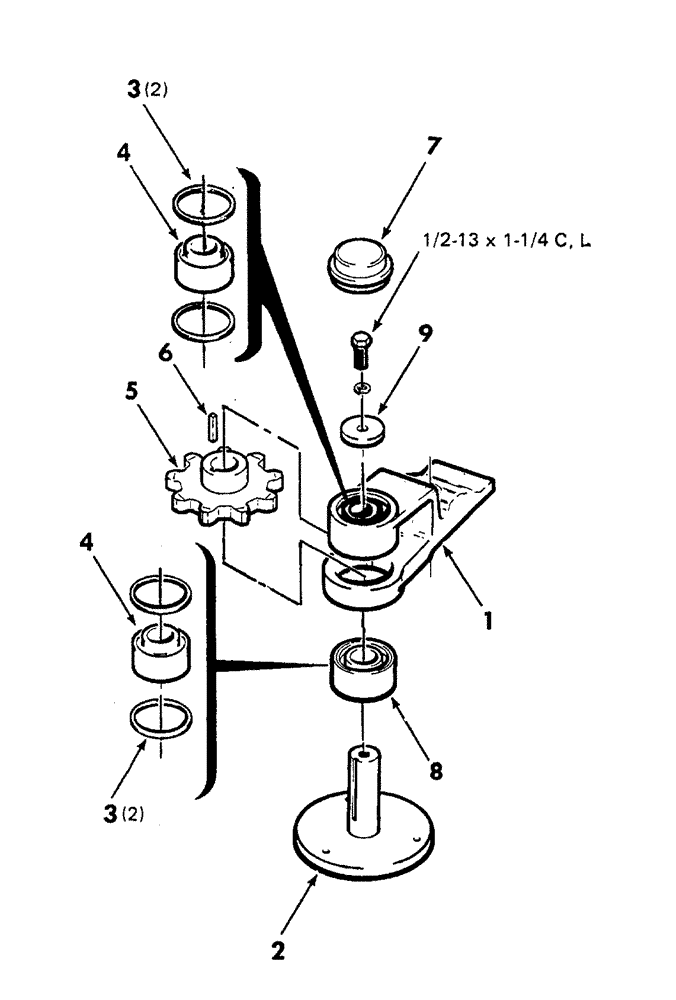 Схема запчастей Case IH TWO ROW - (005) - DISC CUTOFF (CENTER) HOUSING ASSEMBLY 