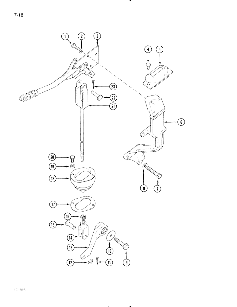 Схема запчастей Case IH 695 - (7-18) - PARK BRAKE LINKAGE, TRACTOR WITH CAB (07) - BRAKES