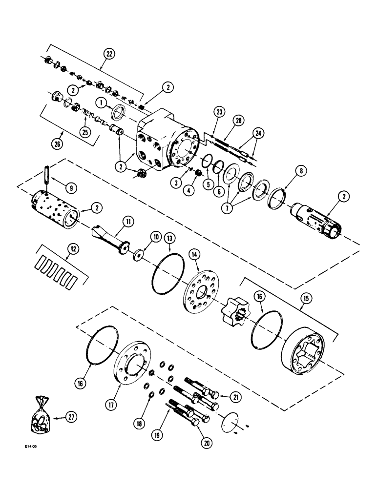 Схема запчастей Case IH 2150 - (5-22) - STEERING VALVE, DANFOSS (05) - STEERING