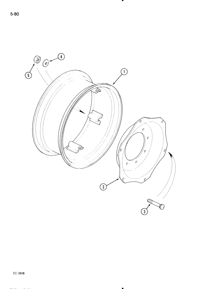 Схема запчастей Case IH 695 - (5-80) - FRONT WHEELS, "CAN - AM" (05) - STEERING