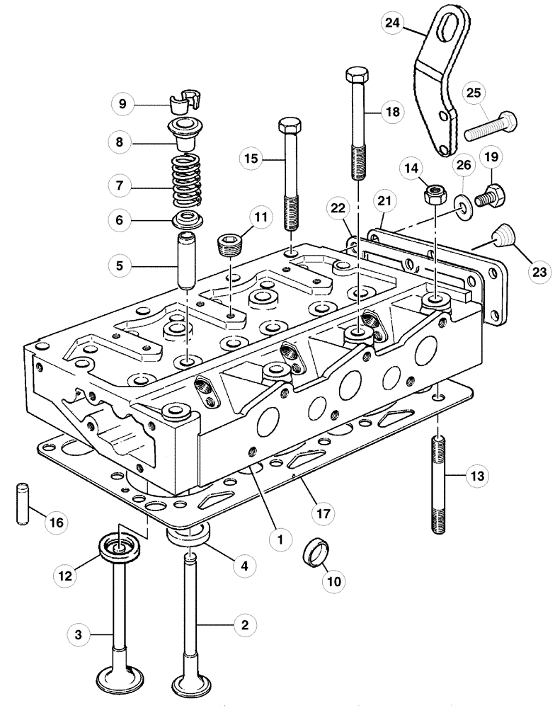 Схема запчастей Case IH C60 - (02-20) - CYLINDER HEAD (02) - ENGINE