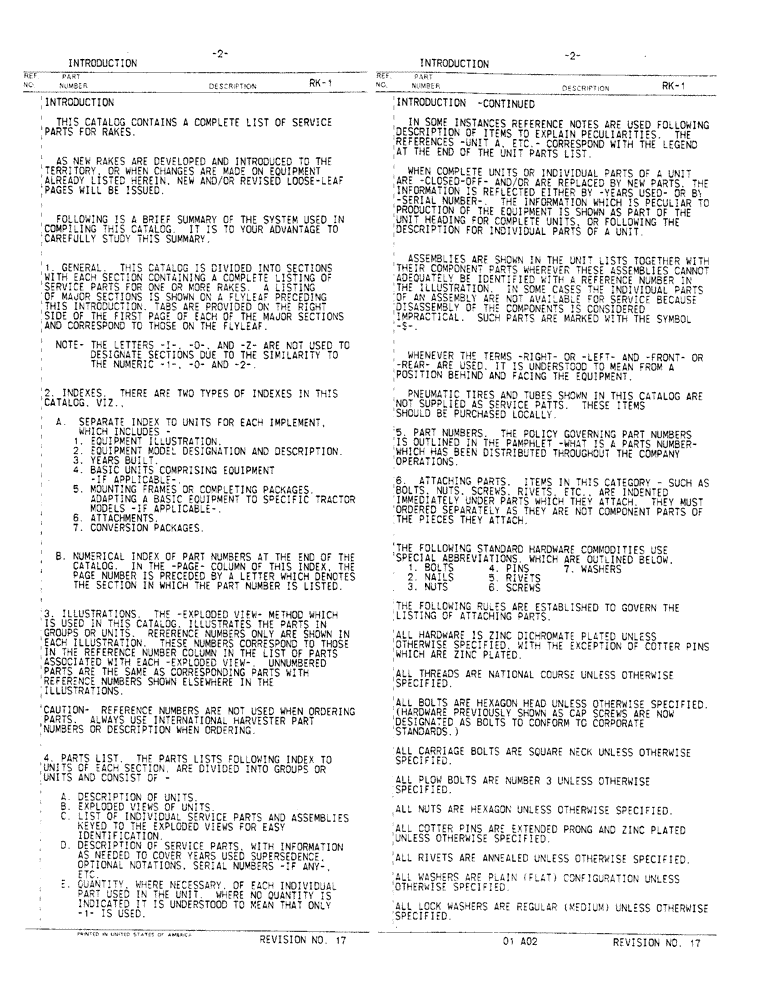 Схема запчастей Case IH 14 - (2) - INTRODUCTION 