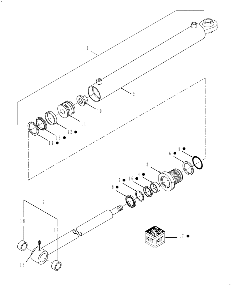 Схема запчастей Case IH WD2303 - (09.02[3]) - HYDRAULIC CYLINDER, HEADER LIFT, 2.75 X 10.50 (09) - HEADER LIFT LINKAGE