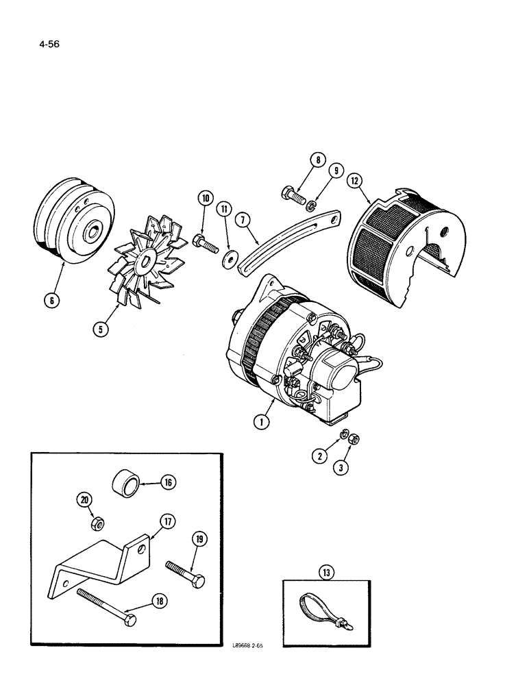 Схема запчастей Case IH 1640 - (4-56) - ALTERNATOR GENERATOR MOUNTING (06) - ELECTRICAL