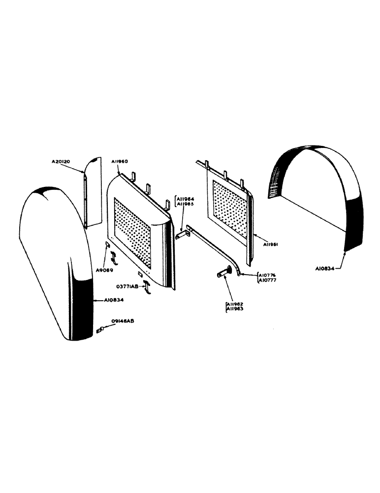 Схема запчастей Case IH 700 - (143) - HOOD SIDES AND WHEEL ENCLOSURE, FOR ORCHARD TRACTORS (06) - POWER TRAIN