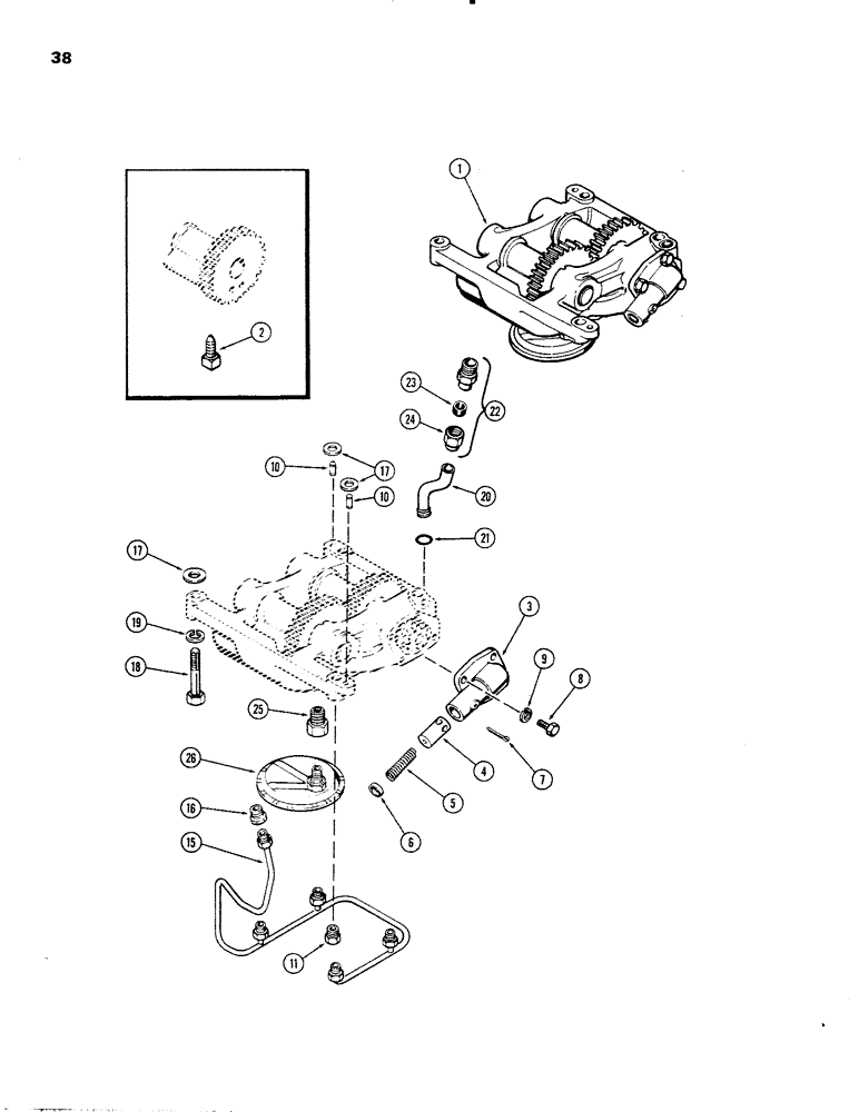 Схема запчастей Case IH 336D - (038) - BALANCER AND OIL PUMP, ENGINE LESS FUEL DEVICE, 336DT AND 336D DIESEL ENGINES, 56C, 57D 