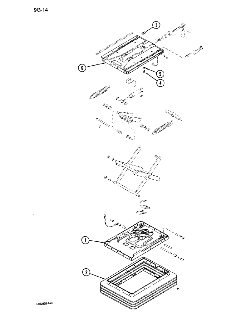 Схема запчастей Case IH 1640 - (9G-14) - SEAT ASSEMBLY, BOSTROM (10) - CAB & AIR CONDITIONING