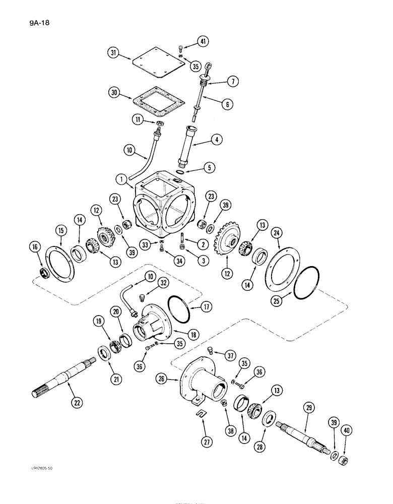 Схема запчастей Case IH 1640 - (9A-18) - FEEDER DRIVER FORWARD GEAR HOUSING (13) - FEEDER