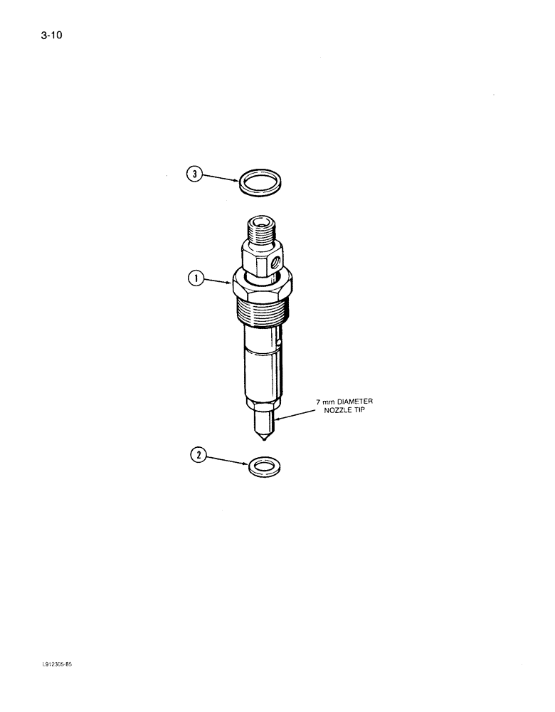 Схема запчастей Case IH 1640 - (3-10) - FUEL INJECTION NOZZLE, 6TA-590 ENGINE, 7 MM NOZZLE TIP (02) - FUEL SYSTEM